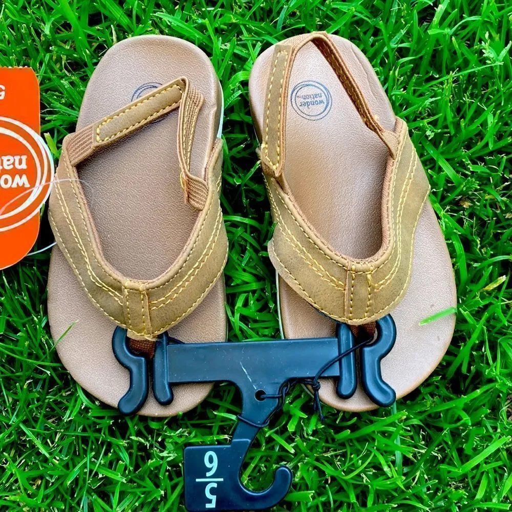 Baby Boys Casual Active Flip Flops With Elastic Back 2-Pack Size 5/6